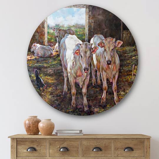 Designart - Two Cows In The Stable